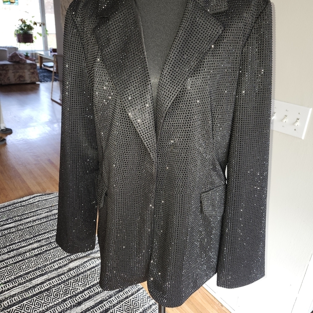 Steve Madden Black Sparkle Blazer